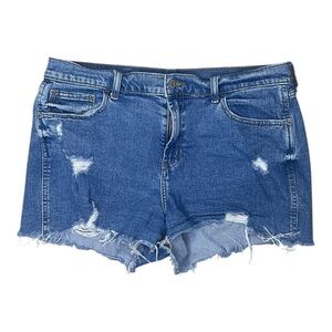 Old Navy Mid Rise Boyfriend Distressed Denim Shorts Size 12